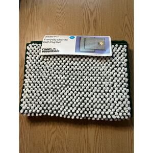 New Room Essentials 2Pc Chenille Bath Rug Set noon Skid size 17”x24” each